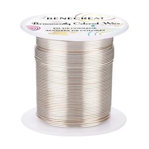 BENECREAT 20 Gauge 32 Yards Silver Jewelry Wire - Tarnish Resistant Beading & Wrapping Copper Wire for DIY Crafts