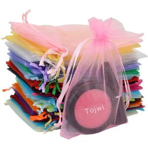 Tojwi 50pcs Organza Bags-Mix Color 3.54''x4.33''(9x11cm) Satin Drawstring Organza Pouch Wedding Party Favor Gift Bag Jewelry Watch Bags