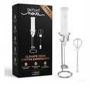 Milk Frother for Coffee, Rechargeable Electric Handheld Frother Wand with Dual Whisk, 3 Speed Settings, Fast Recharge, Powerful Motor, Handheld Mixer Electric with Stand