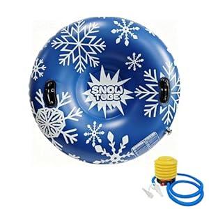 Inflatable Snow Tube, Winter Heavy-Duty Snow Sled for Adults with Hard Bottom – Durable & Reliable for Outdoor Fun, Ideal for Snow Sledding & Tubing