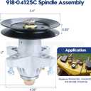 3 Pack Greased 918-04126 Spindle Assembly with 756-04129 Idler Pulley Replaces 618-04125A 618-04126A 918-04125A 918-04125B 918-04125C for Cub Cadet RZT50 ZT50 LT1050 MTD 17 Z Series Tractors