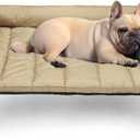 Veehoo Cooling Elevated Dog Bed Add Removable Waterproof Bolster Cushion Mat, Raised Pet Cot with Breathable Teslin Mesh, No-Slip Feet, Dog Couch Bed for Indoor Outdoor, 32x25inches, Beige, CWC2331B