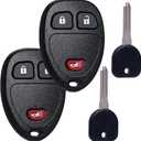 Key Fob Keyless Entry with Ignition Keys Fits for Chevy Silverado Avalanche Tahoe Traverse Equinox Express/GMC Sierra Acadia 2007 2008 2009 2010 2011 2012 2013 Remote Control Replacement OUC60270