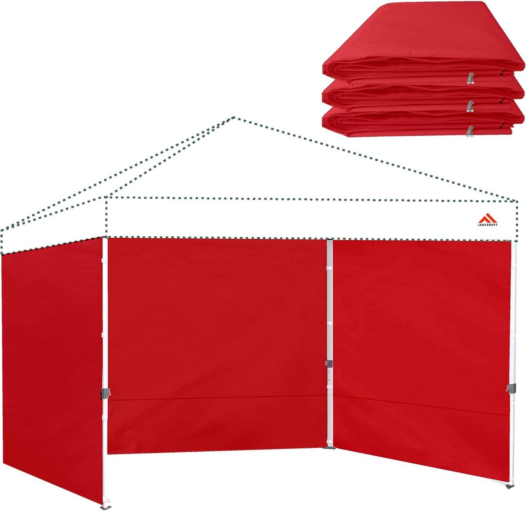 Canopy Tent Gazebo Sidewalls for 10x10 Pop Up Canopy 99% UV Protection, Waterproof, 3 Pcs Sidewalls Only,(Red)