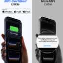 Travel Essentials for Apple Watch Charger,iPhone Charger,3 in 2 Type C/Lightning/Magnetic Travel Charging Cable,Portable Multi Charging Cable for Apple Watch, iPhone 1711, Samsung S26,Car,Camera4ft