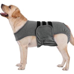 Lelepet Dog Diapers Female Washable, Reusable Puppy Doggie Pet Panties for Dogs in Heat, Adjustable Dog Diapers with Suspenders for Small Medium Large Dogs in Heat, Period, Incontinence, Grey XL