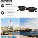 Onrtry Classic Polarized Sunglasses for Men Women Semi-Rimless Frame Sun Glasses Fashion Retro Designer Shades