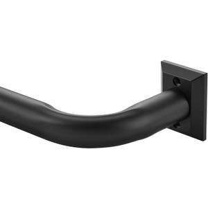 1 1/4 Diam Large Room Darkening Rods, 48-84Inch(4-7ft) Length Telescoping Wrap Around Curtain Rods For Bedroom Living Room Kitchen, Matte Black