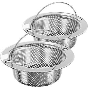 MR.SIGA Kitchen Sink Strainer, Stainless Steel Sink Drain Strainer, Dishwasher Safe, 2 Pack