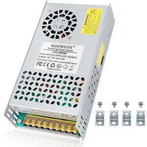 24V 25A 600W Power Supply 110V AC to DC 24V Converter 25A 600W Switching Power Supply for LED Strip Motor Pump CCTV Camera System Radio Car Stereo 3D Printer