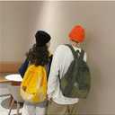 Vintage Canvas Backpack for Women Men Grunge Hippie Boho Patchwork Backpack College Book Bag Travel Casual Daypack (One Size,Yellow)