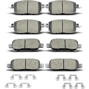 D905 D969 8pcs Ceramic Front Rear Brake Pads Sets With Clips Fit For 2005-2006 Nissan Altima,For 2004-2008 Maxima,For 2003-2007,2009-2012 Murano,For 2003-2005 Infiniti FX35/FX45