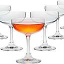 Juvale Coupe Glasses Set - 6 Count, 7 oz, Clear, Vintage-Inspired - Dishwasher Safe Cocktail Glasses for Parties & Bars - Champagne Coupes for Cocktails & Events (6.8 Ounces)