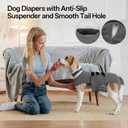 Lelepet Dog Diapers Female Washable, Reusable Puppy Doggie Pet Panties for Dogs in Heat, Adjustable Dog Diapers with Suspenders for Small Medium Large Dogs in Heat, Period, Incontinence, Grey XL