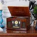 Victrola 8-in-1 Bluetooth Record Player & Multimedia Center, Built-in Stereo Speakers - Turntable, Wireless Music Streaming, Real Wood | Espresso