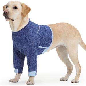 ROZKITCH Dog Sleeve to Prevent Licking Elbow Protector, Dog Recovery Sleeve Front Legs Prevent Licking Wounds & Keep Cold Legs Warm Blue XL (XL(Chest: 28"; Back: 19"))