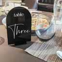 5x7 Inch Arch Acrylic Sign with Stand,15Pack Blank Arch Acrylic Table Signs with Base for DIY Wedding Table Numbers, Arched Wedding Signage, Events& Parties (Black)