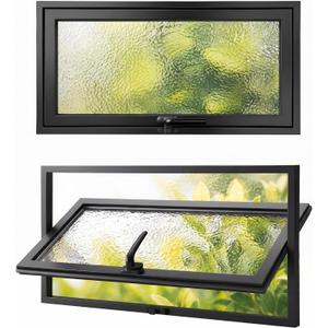 Shimeyao Flush Mount Metal Window 36 x 18", 360° Rotatable Basement Window, 35.8" X 18.1"