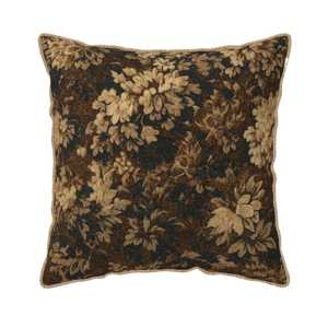 Txymbiocia Vintage Dark Brown Flowers Velvet Pillow Covers 18x18 Inch Boho Retro Abstract Floral Throw Pillows for Couch Cushion Covers Pillowcase Bohemian Farmhouse Pillow Cases for Sofa Bed Bedroom