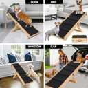 2026 Upgraded Adjustable Dog Ramp for Bed, Sofa & Couch Stairs 4 Adjustable Height from 10" to 18" Foldable Portable Pet Ramp for Car Heavy Duty Pet Steps with Non-Slip Surface