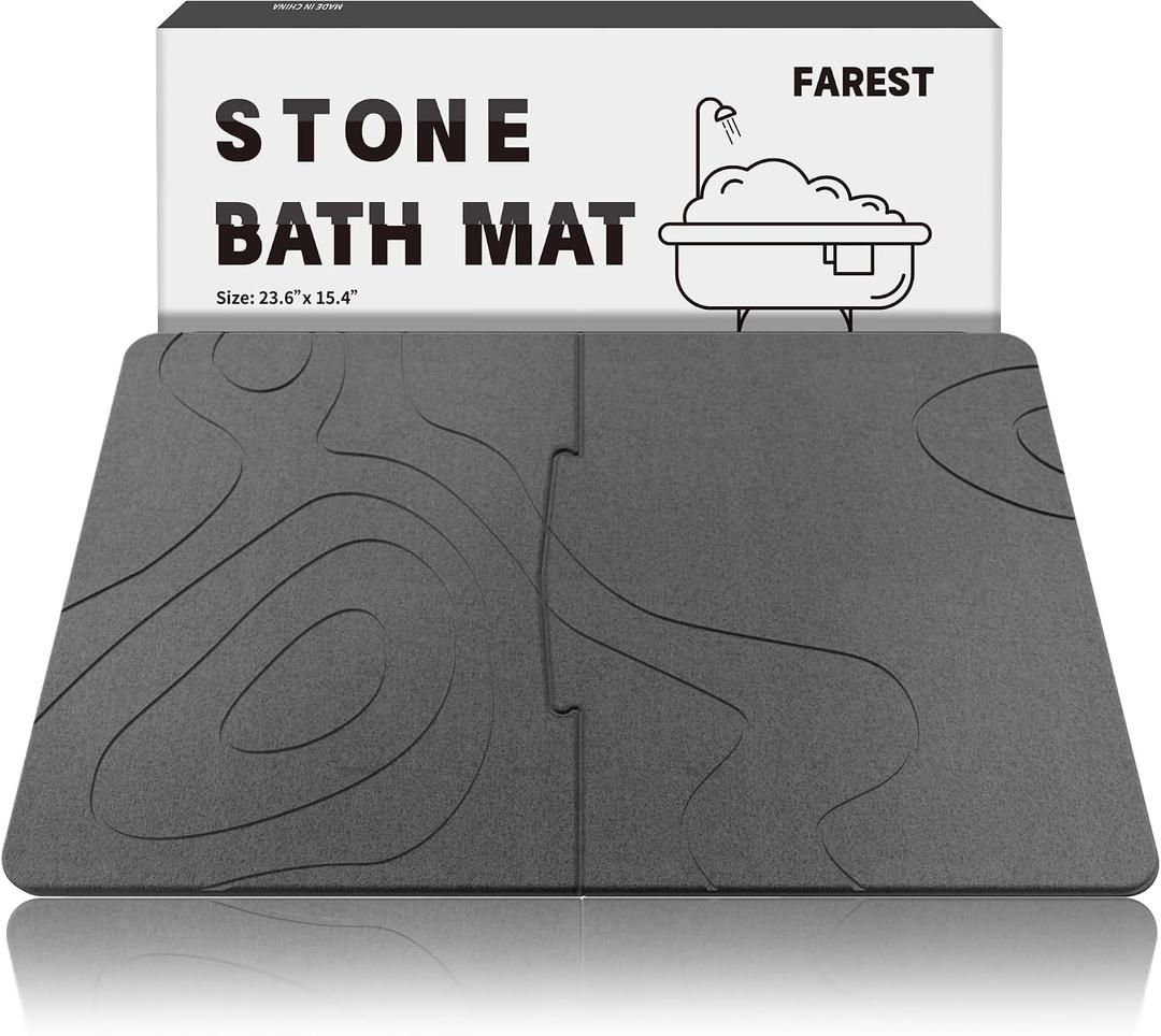 30 * 20 Stone Bath Mat Extra Large Diatomaceous Earth Non-Slip Shower Mat Quick Drying Diatomite Bath Stone Mats for Bathroom