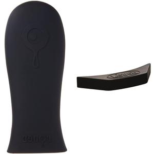 Lodge Silicone Hot Handle Holder and Silicone Assist Handle Holder Set for Lodge Cast Iron Skillets, Black