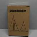 Modern Sculptures Home Decor, Gold Sailboat Decor Ornament, Boat Decorations Statue Decor, Art Sculptures and Statues, Sailboat Gifts Home Office Bathroom Shelf Decor Nautical Decor (2 Pack)