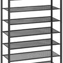 HOOBRO 10-Tier Shoe Rack for Entryway, 29.5" L Shoe Storage Organizer, Large Capacity Shoe Shelf for Closet, Front Door Entrance, Hallway, Holds 36-40 Pairs of Shoes, Rustic Brown and Black BF107XJ01
