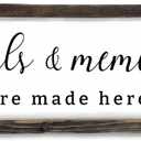 Dazingart Farmhouse Kitchen Wall Decor,Meals and Memories Are Made Here Sign, Rustic Wood Kitchen Signs Dinning Room Wall Decor (Meal)