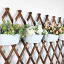 12" Balcony Railing Planters, Outdoor Hanging Planter for Fence, Stylish Metal Porch Deck Flower Pot for Herbs & Succulents (White, Pack of 2)