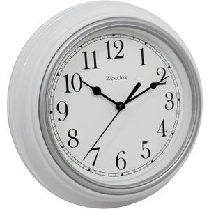 Westclox Quartz Movement Round Wall Clock, Contemporary Analog Design, Battery-Powered for Indoor Use (White, 9 Inch)