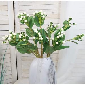 Artificial Flowers Artificial Hypericum Berry Stem Fake Fruit for Party Home Wedding Decoration (White)
 (16 PC)