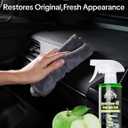 Car Interior Cleaner Spray, Multipurpose Leather Seat Cleaner Upholstery Car Cleaning Kit Auto Dashboard Vinyl Detailing Supplies Kit,Green Apple Scent