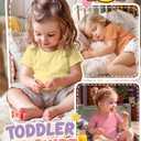 LessonZoo 3 Pack Toddler Girls' T-Shirts, 3-Color, 4T