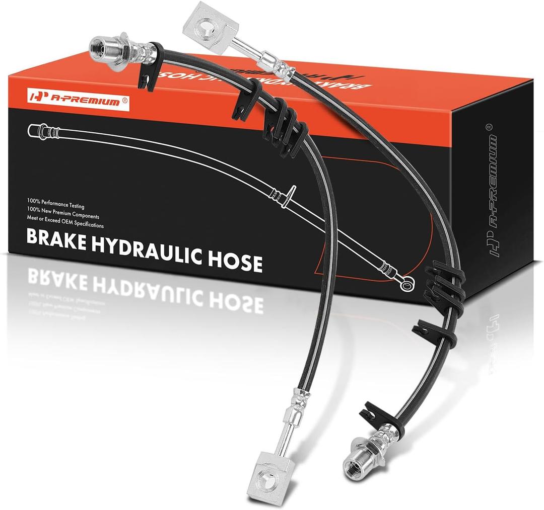 A-Premium Rear Side Brake Hydraulic Hose Compatible with Select Chevrolet, GMC and Isuzu Models - C6500 Kodiak/C7500 Kodiak/C6500 Topkick/C7500 Topkick 2003-2009, HTR HVR 2005-2008 - Pack of 2