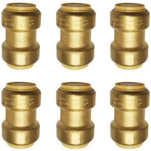 HQMPC 1" Pex Fitting Straight Coupling Push Fit PEX Fittings, Push-to-Connect Copper, CPVC, No Pb Brass Plumbing Fittings (6, 1 Inch(1")) HQMPC 1" Pex Fitting Straight Coupling Push Fit PEX Fittings, Push-to-Connect Copper, CPVC, No Pb Brass Plumbing Fittings (6, 1 Inch(1"))