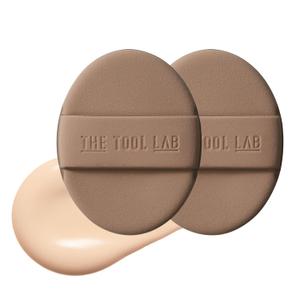 THE TOOL LAB Long-lasting Tension Puff (Glow type, Oval) - Korean Olive Young Makeup Puff Sponge for Liquid Foundation Cushion Shading Blusher, 100% Pure Rubycell for Moisterizing Fitting - 2.6 inch