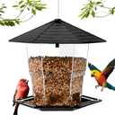 Jealoeur Bird Feeders for Outdoors Hanging Bird Feeder Wild Birds Seed, Black 2 Pack