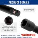 WORKPRO 18-Piece Impact Socket Extension Set, Includes Socket Adapters, Ratchet Extension Set, Socket Extension Bar, Swivel Universal Joints and Impact Coupler, 1/4", 3/8" & 1/2" Drive