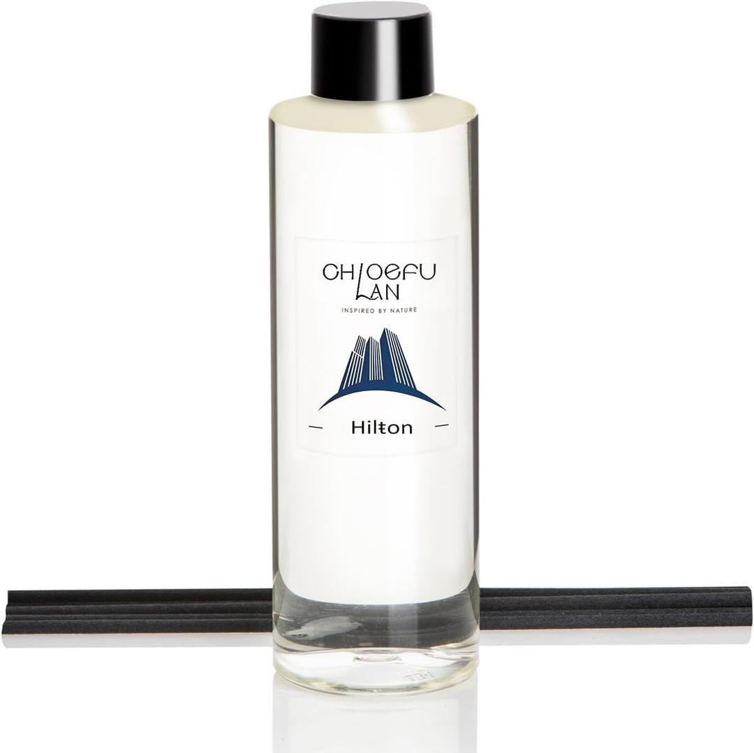 Chloefu LAN Luxury Hotels Scented Oil Diffuser Refill 6.76 fl oz Natural Essential Oil, Ideal for Living Rooms, Bedrooms, Hotels, or Offices (Hilton)