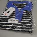 ZESICA Womens Striped Long Sleeve Tops Oversized Sweatshirt V Neck Loose Fit Tunic Tops Spring Casual Blouses (Black, S)