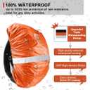Frelaxy Hi-Visibility Backpack Rain Cover with Reflective Strip 100% Waterproof Ultralight Backpack Cover, Storage Pouch, Anti-Slip Cross Buckle Strap, for Hiking, Camping, Biking, Outdoor, Traveling