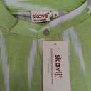 SKAVIJ Men's Pure Cotton Printed Kurta Pajama Set Ikat Design Casual Ethnic Dress (Lime Green_S)
