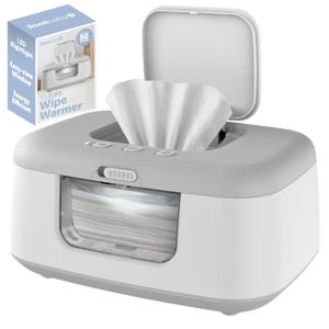 Jool Baby TinyBums Baby Wipe Warmer & Dispenser with LED Changing Light & On/Off Switch (Gray)