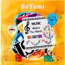 3 x BeYumi Music Notes Border Decor - 108Pcs Back to School Music Notes Bulletin Board Set Music Makes The World Brighter Cutouts Piano Border Trim Preschool Classroom Chalkboard Wall Decoration Supplies