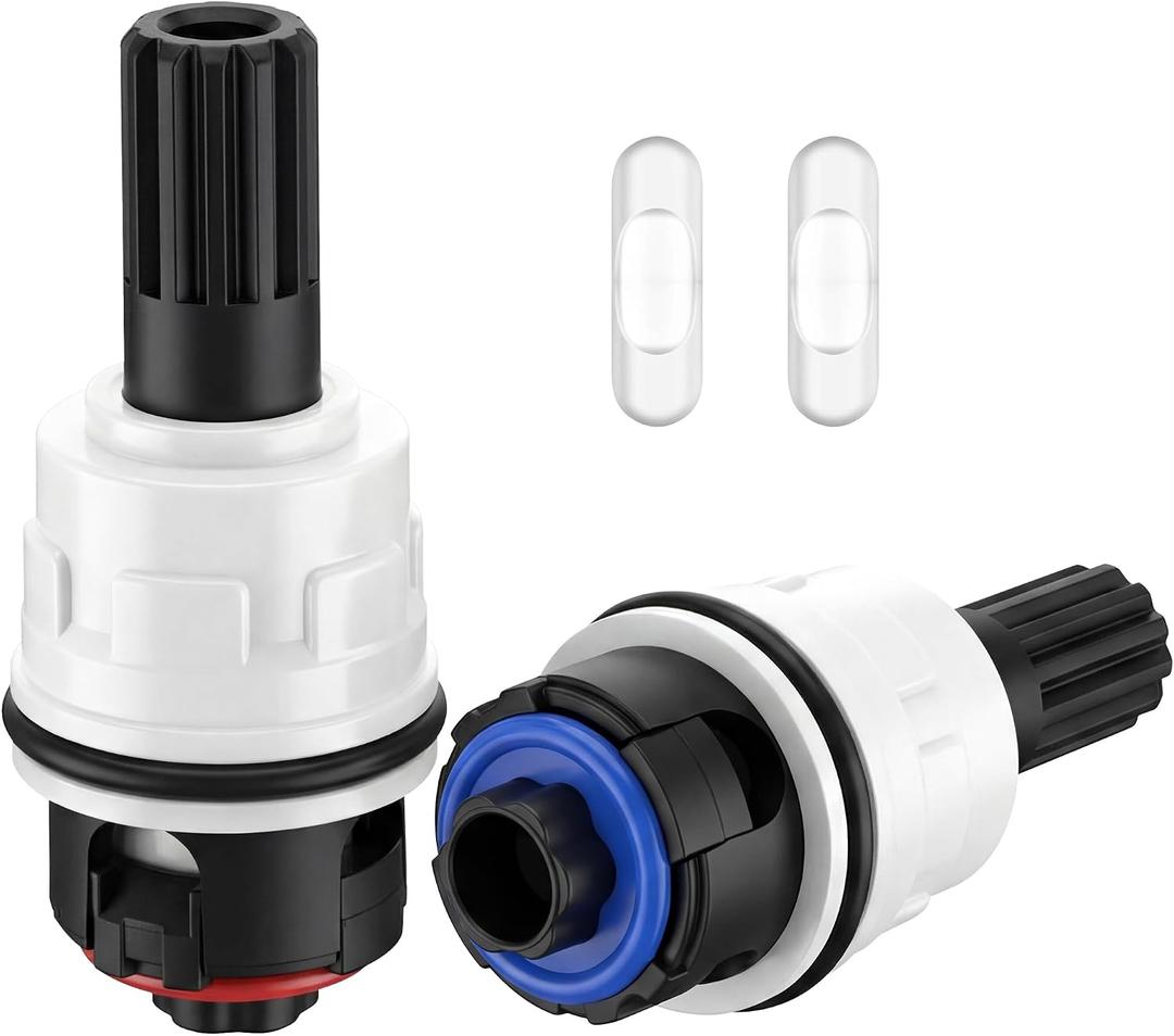 Dreyoo 2 Pack Hot & Cold Bathroom 2-Handle Faucet Ceramic Valve Cartridge Replacement, Compatible with Pfister 9100310/9100320,with Waterproof Silicone Grease