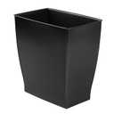 iDesign Small Plastic Bathroom Trash Can, Slim Rectangle Garbage Bin for Bedroom, Office, Dorm, Black
