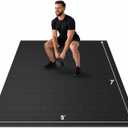 Stepwaver Extra Large Exercise Mat for Home Workout, 7'x5'x 1/ 3"(8mm)