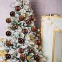 24 Pcs Brown Christmas Ball Ornaments 2.4 Inch Glitter Matte Shiny Chocolate Xmas Baubles Rustic Neutral Farmhouse Xmas Tree Hanging Decorations Modern Christmas Home Decor for Tree Holiday