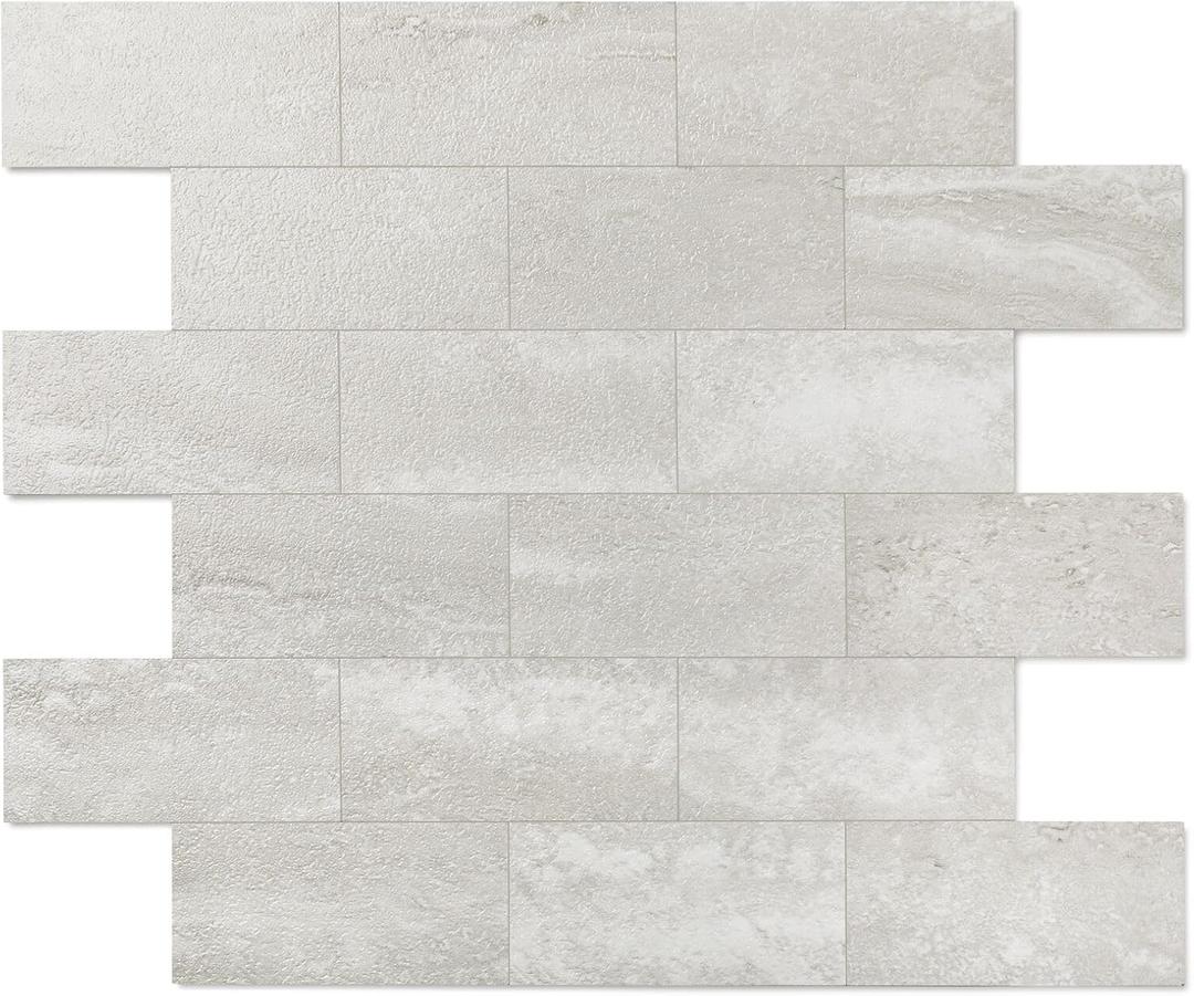 2026 New Upgrade Peel and Stick Backsplash Tile, Peel and Stick 11.34" X 11.57" Wall Tile for Kitchen, Bathroom, Fireplace, Laundry (Dolomite, 10 Packs)